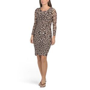 DKNY Animal Print Animal Long Sleeve Mini Dress